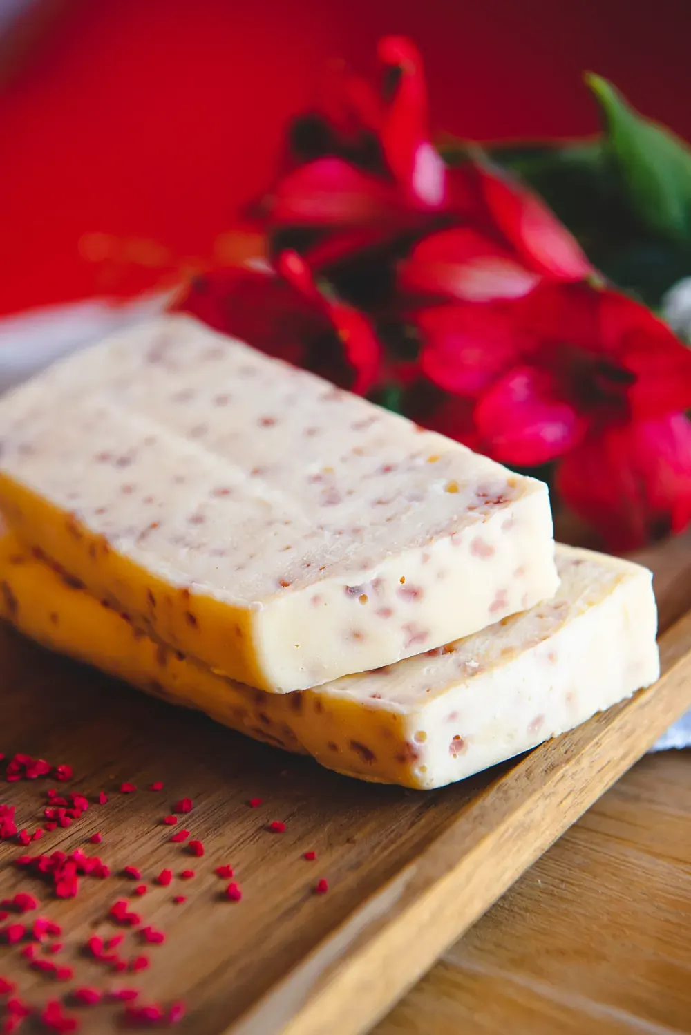 Fudge de ciocolată albă cu zmeură și limoncello Choco Toni, de aproape